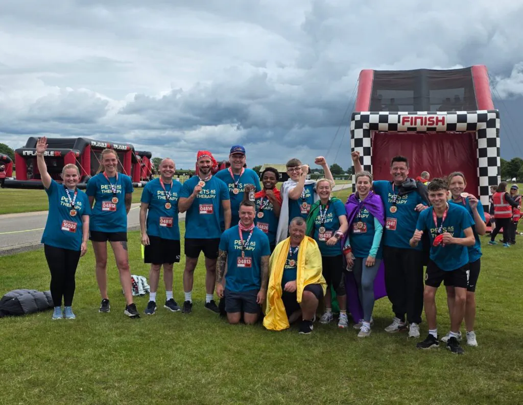 fold hill team at finish line